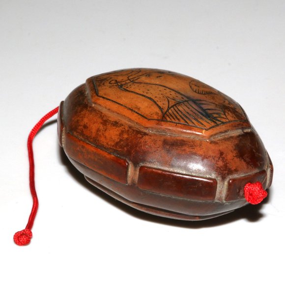 Antique Asian Chinese hand carved turtle shaped trinket box - repaired - Picture 6 of 9